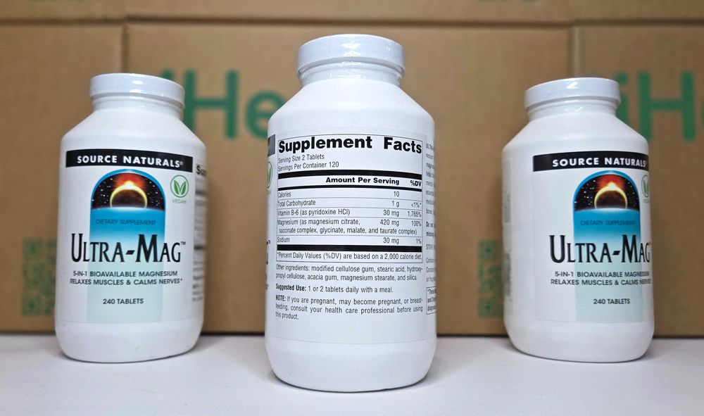 Магній і вітамін B6 Ultra-Mag Source Naturals Ультра маг, магний
