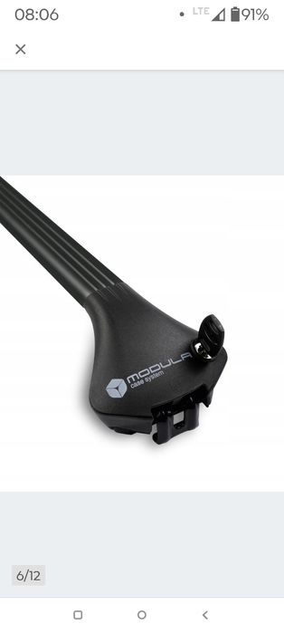 Bagażnik bazowy Modula OVAL BAR czarny - relingi zintegrowane