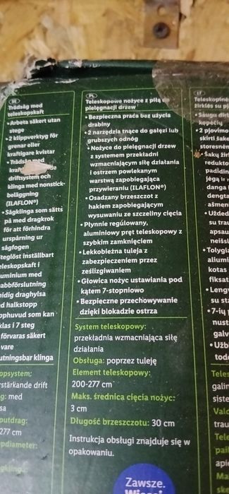 Teleskopowe nożyce parkside do pielęgnacji drzew