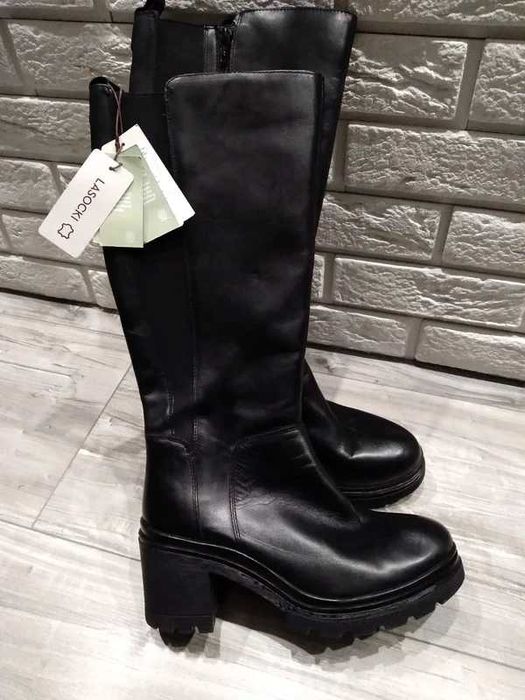 Skórzane kozaki Lasocki nowe