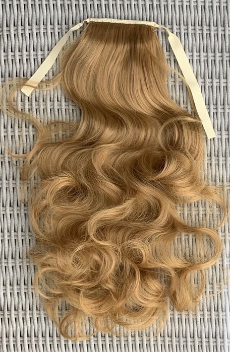Premium Ultra włosy doczepiane, jasny rudy/ciemny blond, kucyk, 453.