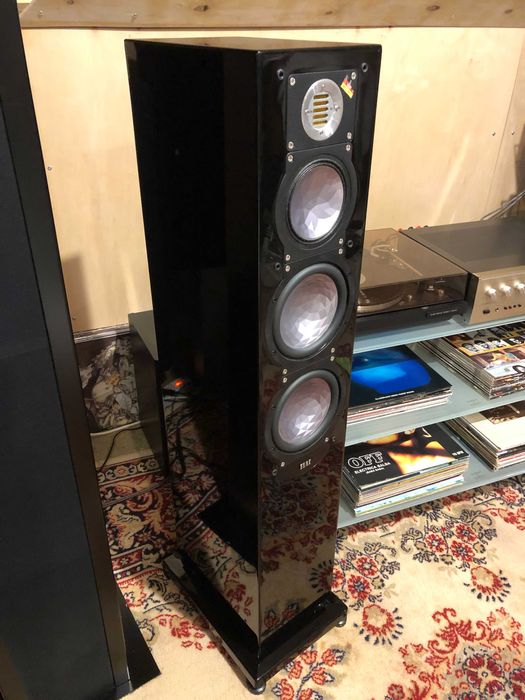 Kolumny podłogowe Elac FS 249 Jet III Top stan black piano połysk