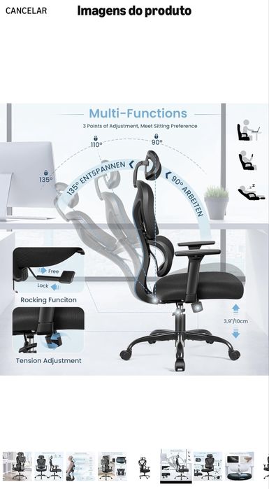 Cadeira Ergonómica Escritório