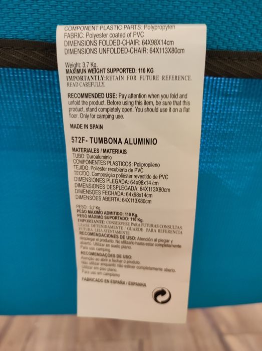 Cadeira de jardim nova