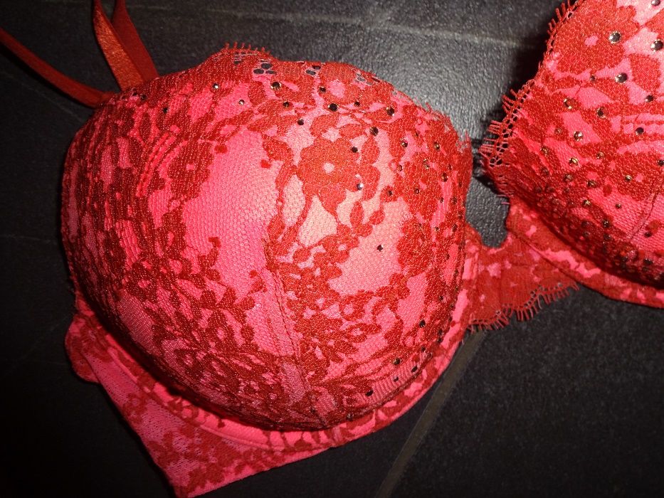 VICTORIA SECRET very sexy push up NOWY neonowy biustonosz 32DD 70DD