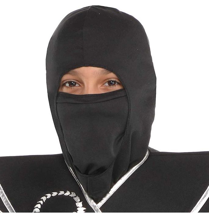Strój Black NINJA SKORPION GWIAZDA mięśnie 110/122+Nunchaku
