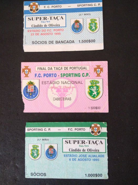 Bilhetes do FC Porto Sporting Finais Taça Portugal e Super Taça.