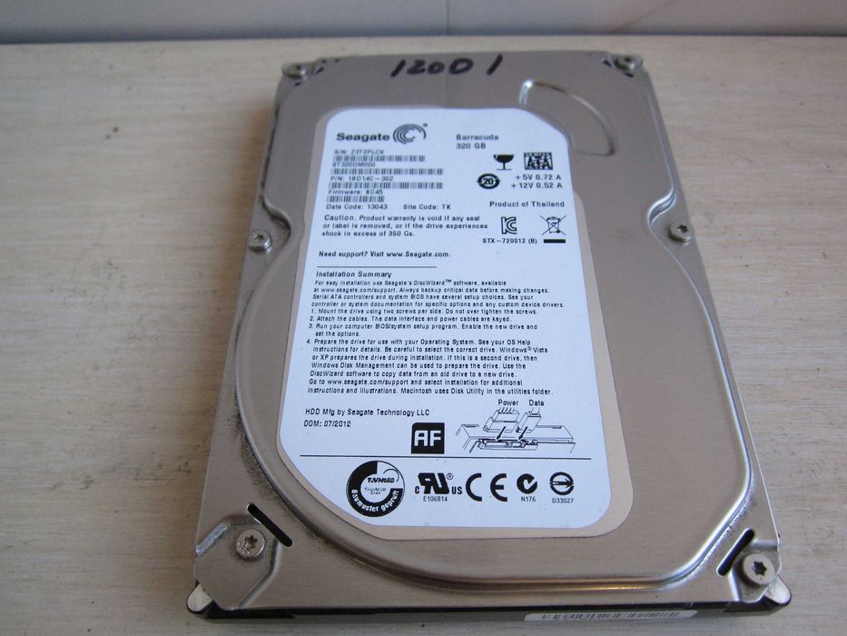 Жесткий диск  HDD  Sata  3,5"   320, 500  GB