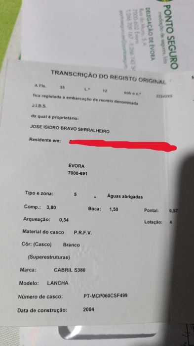 Barco de Pesca Cabril S380