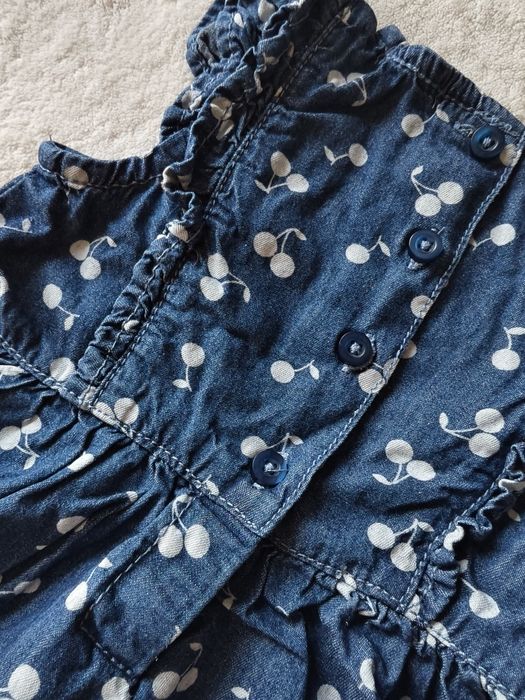 Sukienka Denim jeansowa w wiśnie, rozmiar 74