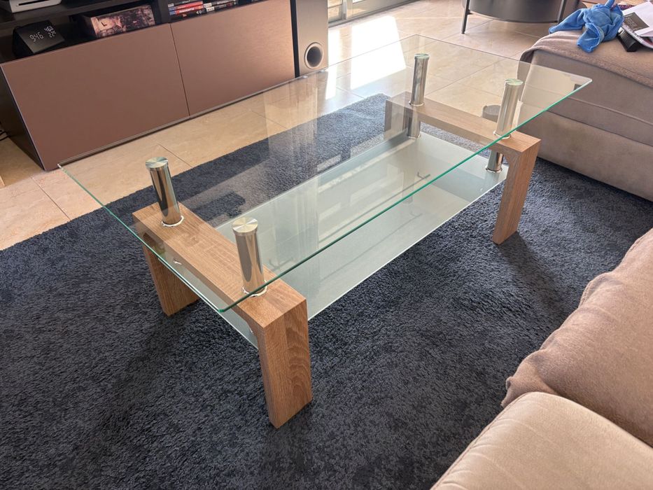 Mesa de Centro Vidro Temperado 110x55 - Nova
