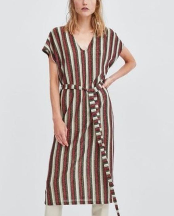 Платье    COS  котон  Платье в блестящую полоску ZARA