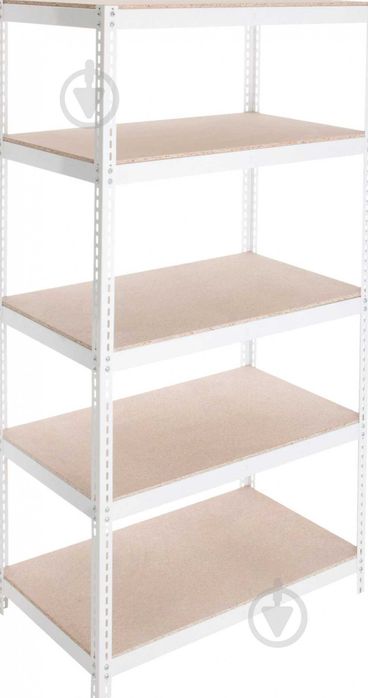 Стелаж 5 полиць в гараж 1800x900x500мм білий (Меткас) Еталон