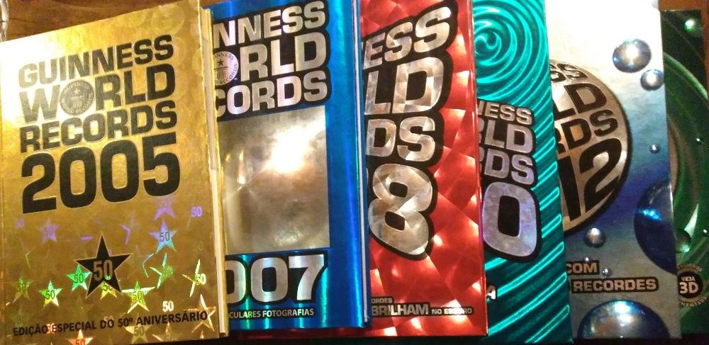Livros Guiness World Records 2007, 2008, 2010, 2012, 2013, ports gráti