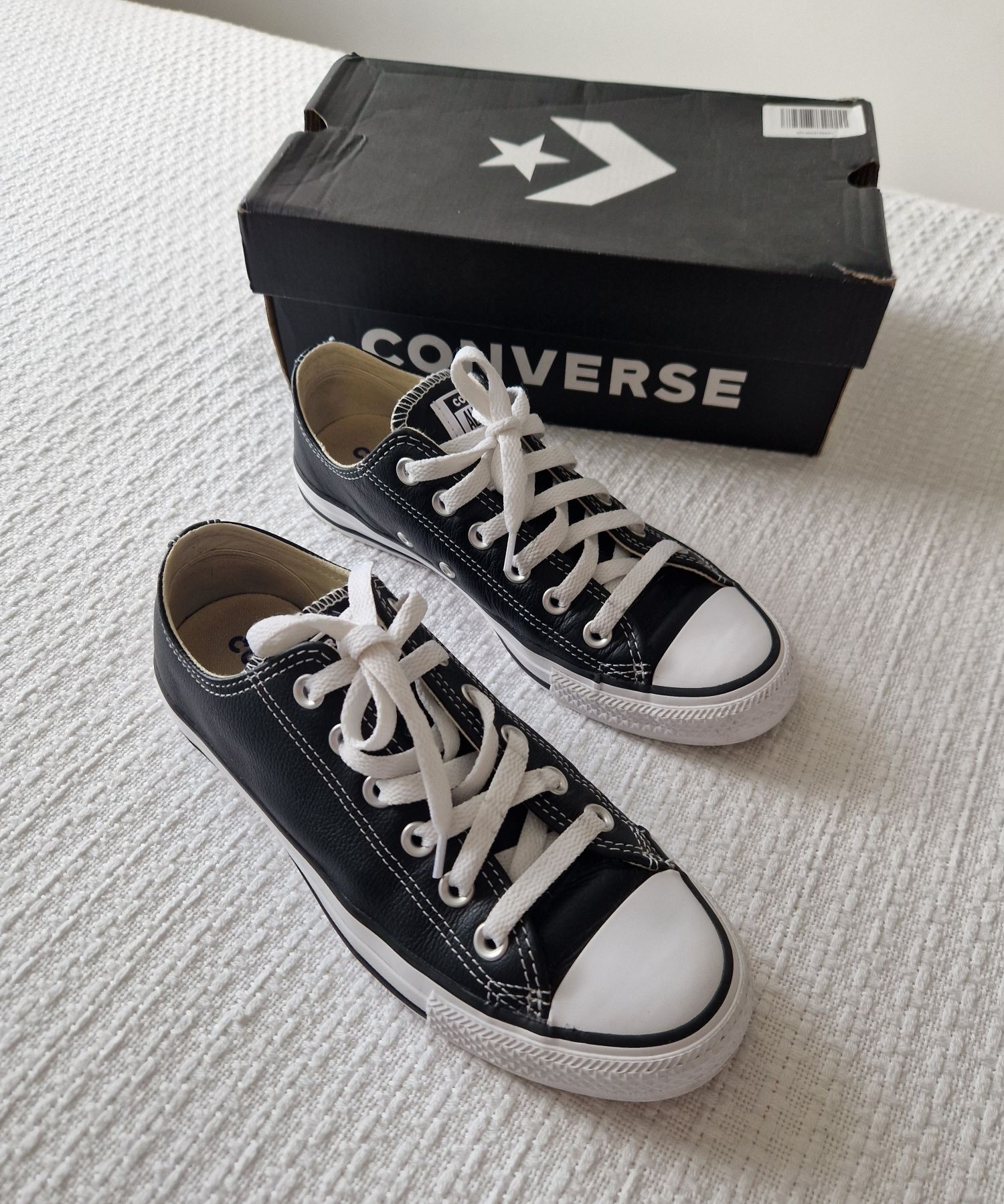 Czarne skorzane converse 38 niskie trampki all star skora naturalna Pu awy OLX.pl
