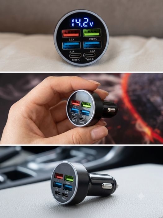 Nowy adapter Samochodowy  usb-a usb-c