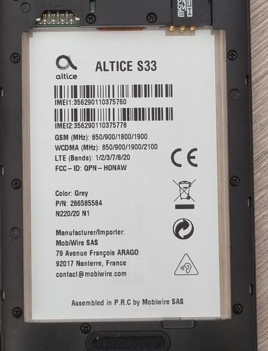 Smartphone Altice S33 - 1GB / 16GB RAM - Android 10 / galaxy A3 128 gb