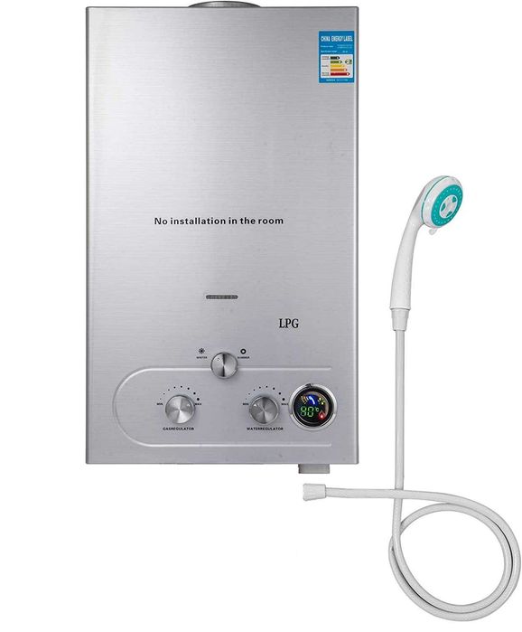 Gazowy Podgrzewacz Wody LPG Na Butle Przepływowy Z Prysznicem 10L 20KW