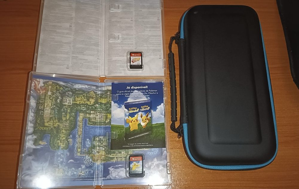 Nintendo Switch + Pokémon Let's Go Pikachu + Ring Fit + acessórios + caixa original
