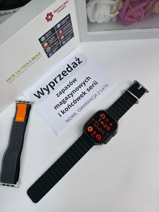 Smartwatch HK Ultra Max – AMOLED 2,12", połączenia Bluetooth, nowy