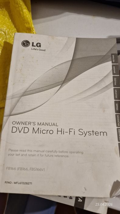 LG dvd micro hi fi system  FB166