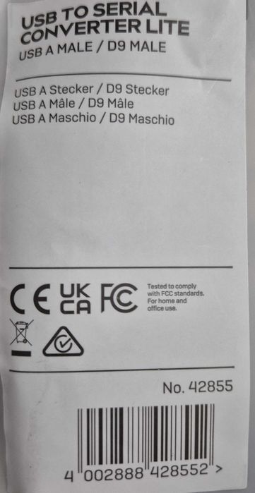 Adaptador USB - Série DB9 RS232 Chip Prolific Lindy 42855 (NOVO)