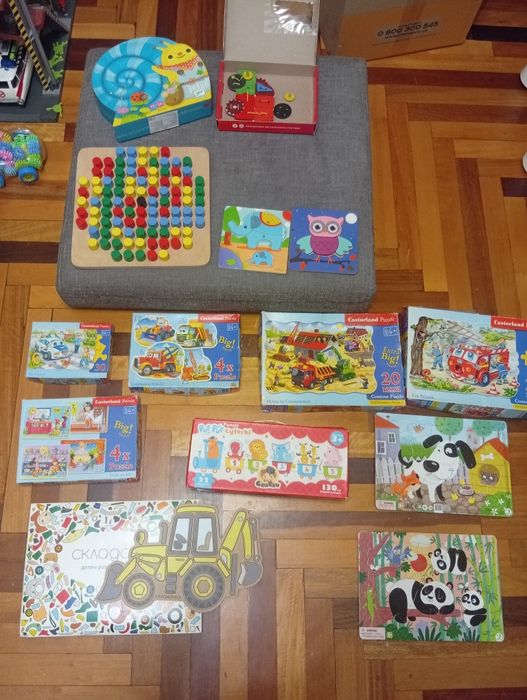 Дитячі пазли, мозайки, шнурівка, складанка