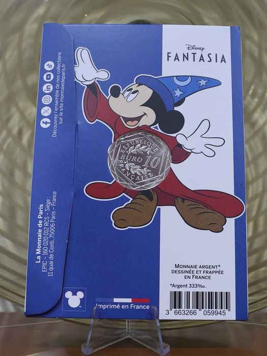 França Moeda 10 € Prata - 2025 - Clássicos da Animação Disney - 85.º aniversário de Fantasia