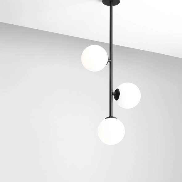 Nowoczesna, czarna lampa sufitowa LIBRA 3 CEILING BLACK