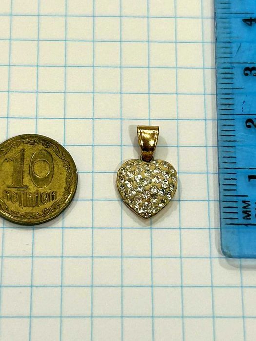 Кулон підвіска з золота з камнями, проба 375, вага 0.61 г.