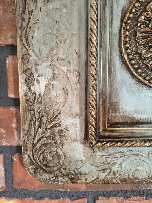 Obraz na drewnianej desce, panel ozdobny z 100 letnią ramą