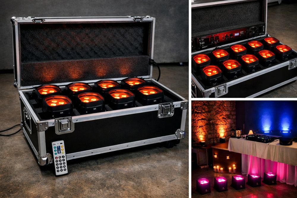 Kit de Iluminação LED Profissional (8 Projetores com Bateria)
