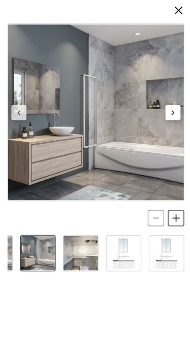Painel de Banheira 2 Folhas Dobráveis, 4mm Vidro Temperado NOVO