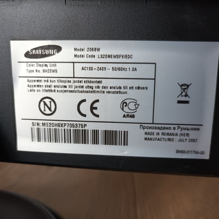 Monitor Samsung 206BW