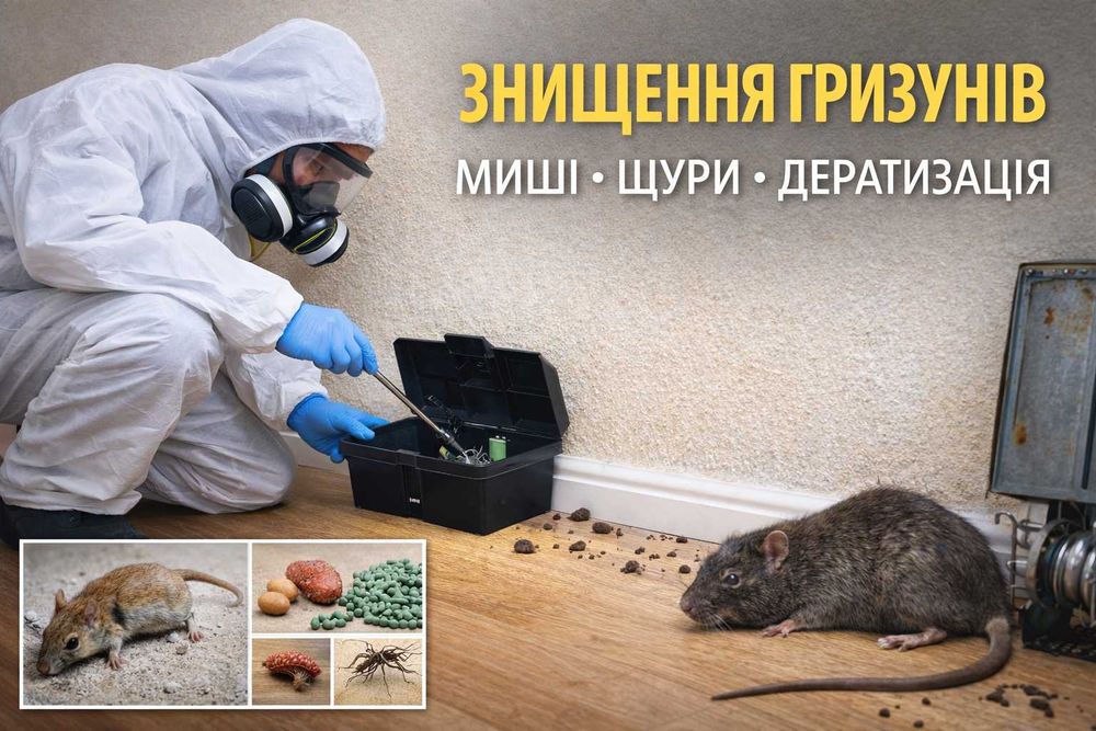 Знищення гризунів • Миші • Щури • Дератизація