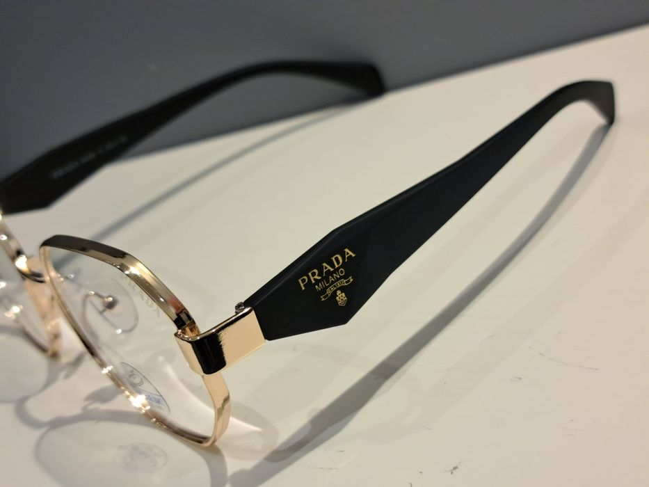 *PRADA damskie nowe oprawki korekcyjne złote okulary zerówki