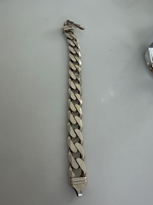 Srebrna bransoleta, pancerka 88g , 925 Italy