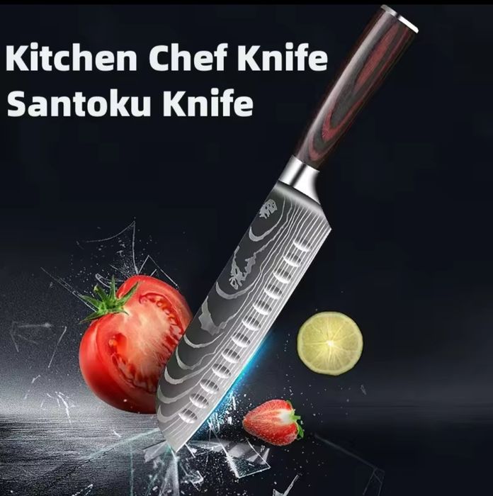 Професійний ніж Santoku/Сантоку/Шеф-кухаря