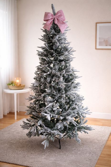 Biała ośnieżona sztuczna choinka świerk 180cm drzewko świąteczne