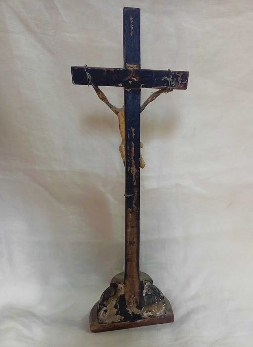Crucifixo Madeira Policromada Séc XVIII XIX