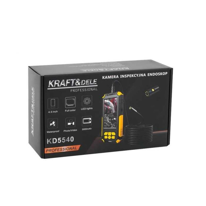 Kamera endoskopowa inspekcyjna cyfrowa 4,5" HD IPS Kraft&Dele KD5540