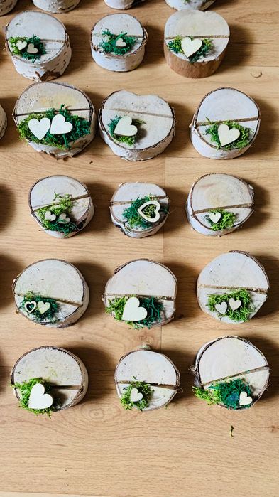 Winietki weselne na drewienku 30szt