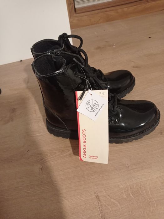 Buty 33 Botki lakierowane jesienne nowe