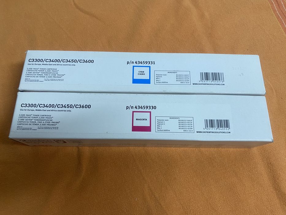 Toner OKI C3300 C3400 C3450 C3600 (ciano e magenta)