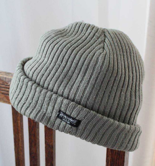 Thinsulate ciepła CZAPKA ocieplona polarem damska męska unisex khaki