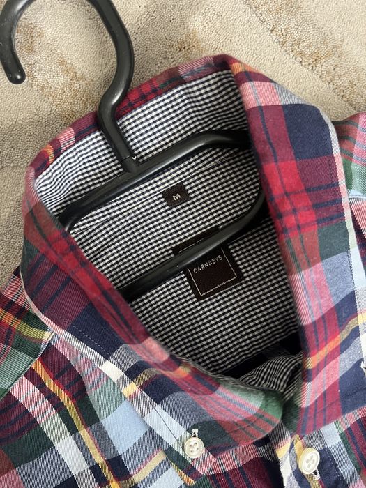 Чоловіча картата сорочка, М мужская рубашка в клетку в клітинку