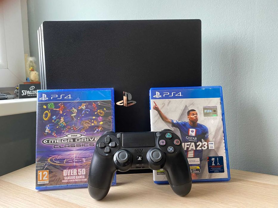 PS4 Pro 1TB + pad + 2 gry — świetny zestaw