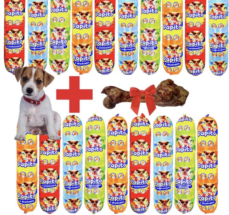 ZESTAW XXL Mokra Karma baton dla Psa Papito + GRATIS!
