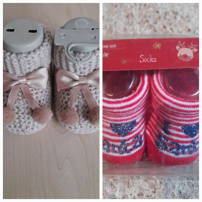 Новорічні носочки Пінеточки вязані теплі