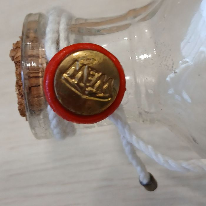 Zabytkowy żaglowiec w butelce .Vintage z lat 60. XX w.